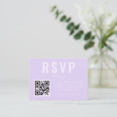 Paarse Bold Typografie QR Code Buwband RSVP Informatiekaartje (Staand voorkant)