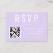 Paarse Bold Typografie QR Code Buwband RSVP Informatiekaartje (Voorkant)