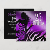 Paarse bombshell Zebra metallisch ijs zwart Kaart (Voorkant / Achterkant)