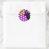 Paarse Boo met Ghost Ronde Sticker (Tas)