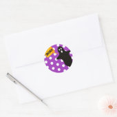 Paarse Boo met Ghost Ronde Sticker (Envelop)