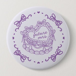 Paarse Boog Retro Hart Coquette Taart Bruidsuitvaa Ronde Button 4,0 Cm
