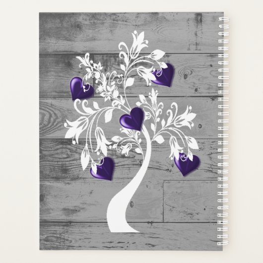 Paarse boom van het hart Gepersonaliseerde Planner (Achterkant)
