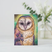 Paarse boomgaard briefkaart (Staand voorkant)