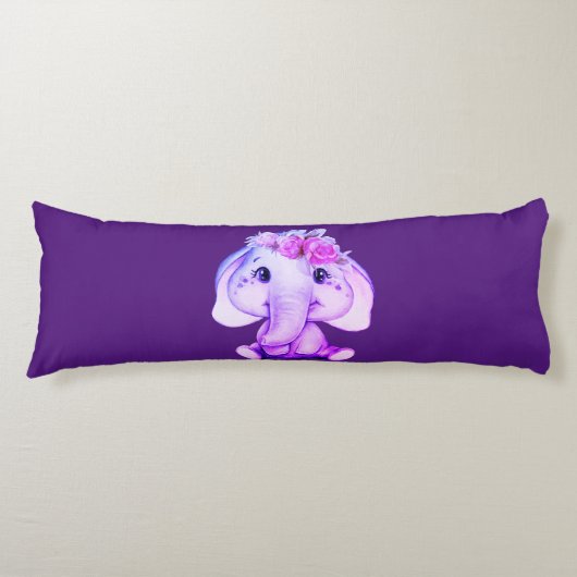Paarse boomgaard Elephant Body Pillow Lichaamskussen (Voorkant)