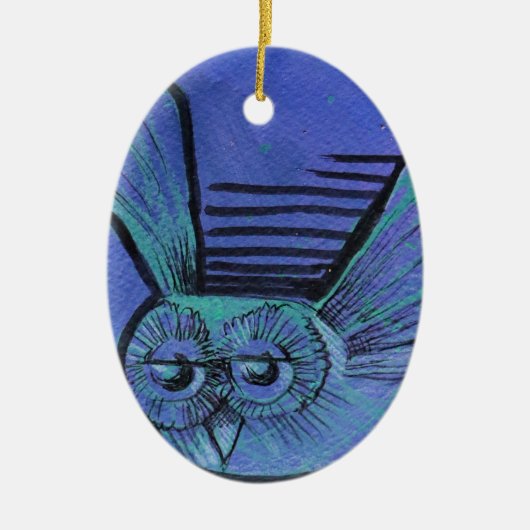 Paarse boomgaard keramisch ornament (Voorkant)