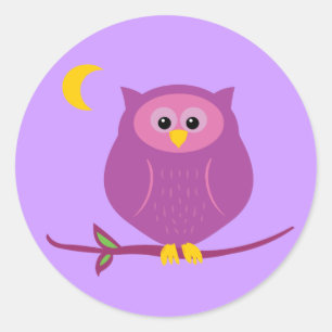 Paarse boomgaard ronde sticker