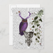 Paarse boomkor met Antlers 2 Briefkaart (Voorkant / Achterkant)