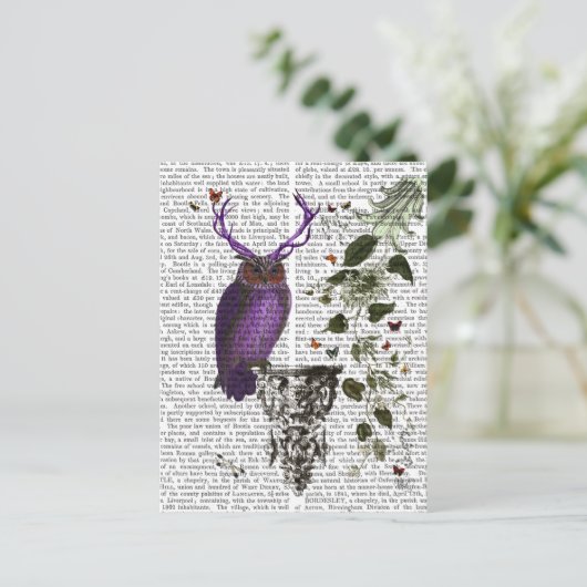 Paarse boomkor met Antlers 2 Briefkaart (Staand voorkant)