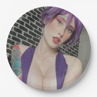 Paarse Borden Papieren Bordje