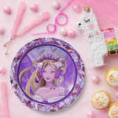 Paarse Borden van onbewerkt papier Papieren Bordje (Feest)