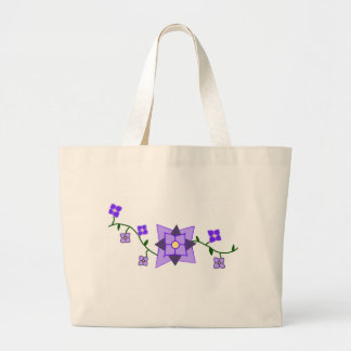 Paarse botanische boodschappentas grote tote bag
