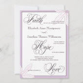 Paarse Botanische Christelijke huwelijksuitnodigin Kaart (Voorkant)