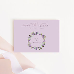 Paarse Botanische Krans Sering QR Save The Date