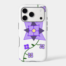 Paarse botanische telefoonhoes