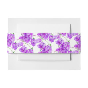 Paarse bougainvillea bloemrijke waterverfpatroon uitnodigingen wikkel