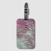 Paarse Bourgogne Aqua Mint Zebra Bagagelabel (Voorkant (verticaal))