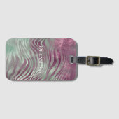 Paarse Bourgogne Aqua Mint Zebra Bagagelabel (Voorkant (horizontaal))