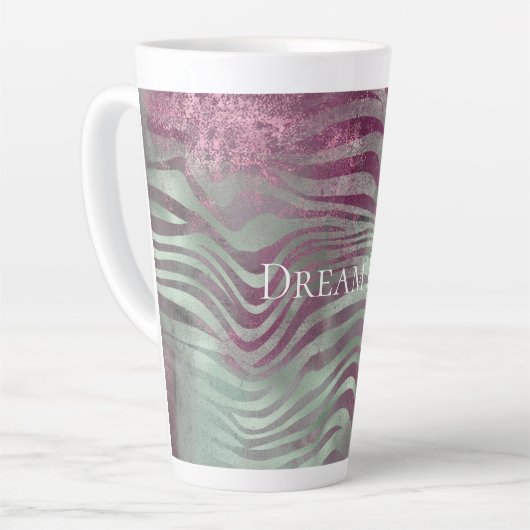Paarse Bourgogne Aqua Mint Zebra Latte Mok (Linkerhoek)