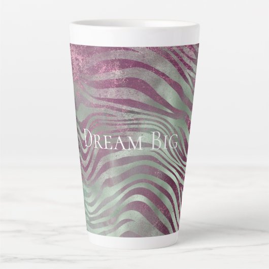 Paarse Bourgogne Aqua Mint Zebra Latte Mok (Voorkant)