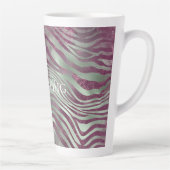 Paarse Bourgogne Aqua Mint Zebra Latte Mok (Rechts)
