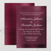 Paarse Bourgogne Elegant repetitiediner Kaart (Voorkant / Achterkant)