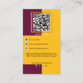 Paarse Bourgogne en Yellow Bakery QR Code Branding Visitekaartje (Achterkant)