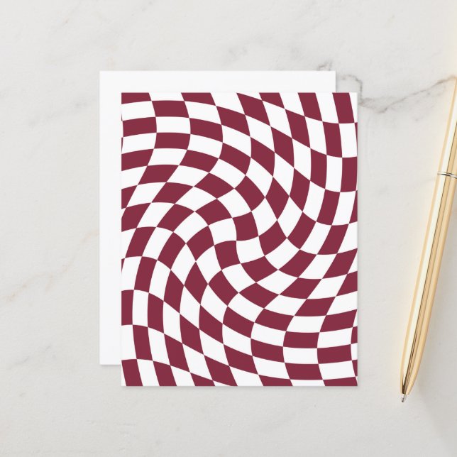 Paarse Bourgondië Bruiloft Collectie Geruit (Voorkant / Achterkant in situ)