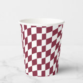 Paarse Bourgondië Trouwcollectie Geruit Papieren Bekers (Rechts)