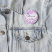 Paarse Bow Grandma om Baby shower Button te worden (In situ)