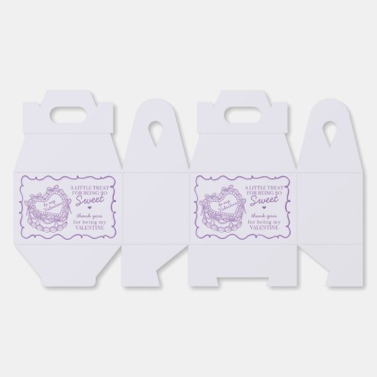 Paarse Bow Heart Coquette Cake Valentijn Party Bedankdoosjes (Ongevouwen)