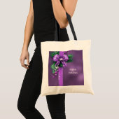 Paarse Bow Holiday Canvas tas (Voorkant (product))