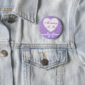 Paarse Bow mama om Baby shower Button te zijn (In situ)