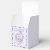 Paarse Bow Retro Hart Coquette Taart Verjaardag Bedankdoosjes (Geopend)