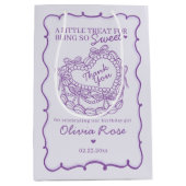 Paarse Bow Retro Hart Coquette Taart Verjaardag Medium Cadeauzakje (Voorkant)