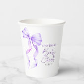 Paarse Bow Ribbon Baby shower Papieren Bekers (Voorkant)