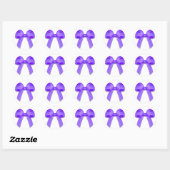 Paarse Bow Ronde Sticker (Vel)