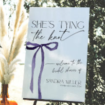 Paarse Bow Shes Tying The Knot Bridal Welkom