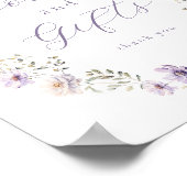 Paarse Bow Wildflower Boeken en Geschenken Teken Poster (Hoek)
