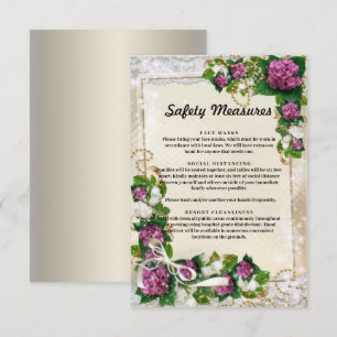 Paarse brandkranen en veiligheidsmaatregelen voor  informatiekaartje