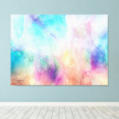 Paarse Breeze Abstract Pastel Waterverven Canvas Afdruk (Insitu (Houten vloer))