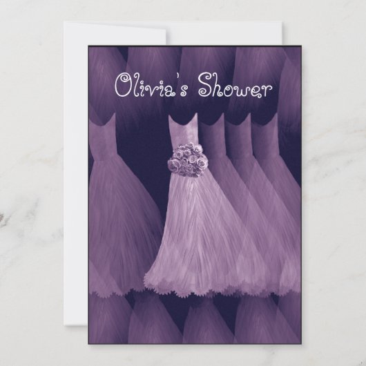 PAARSE Bridesmaïde jurken Bridal Showuitnodiging Kaart (Achterkant)