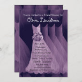 PAARSE Bridesmaïde jurken Bridal Showuitnodiging Kaart (Voorkant / Achterkant)