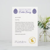 Paarse brief van de paashaas (Staand voorkant)