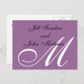 Paarse Briefkaarten voor het opslaan van de datuma (Voorkant / Achterkant)