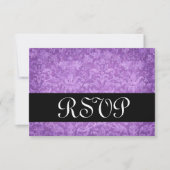 Paarse Brocade RSVP-kaart voor bruiloft V RSVP Kaartje (Voorkant)