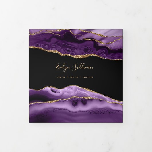 Paarse brochure Agate Trivoudig Drieluik Kaart (Cover)