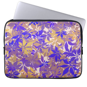 Paarse Brons en Blauwe Kastanje Bladeren Laptop Sleeve
