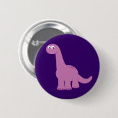 Paarse Brontosaurus Dinosaur Ronde Button 5,7 Cm (Voorkant /achterkant)