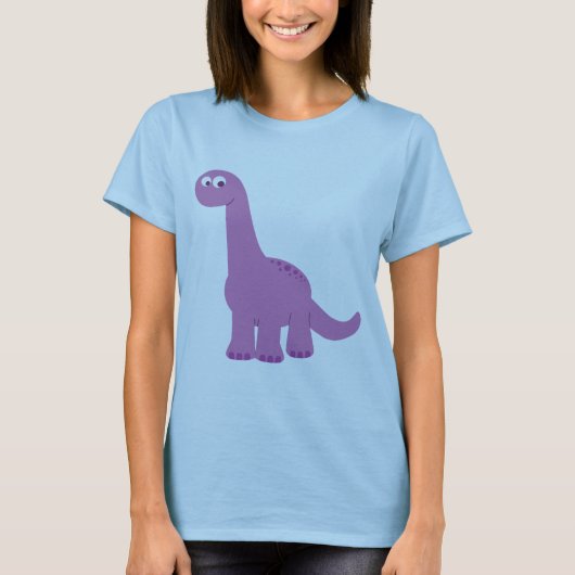 Paarse Brontosaurus Dinosaur T-shirt (Voorkant)